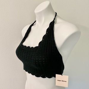 Superdown Crochet Tie Back Crop Top Revolve Small